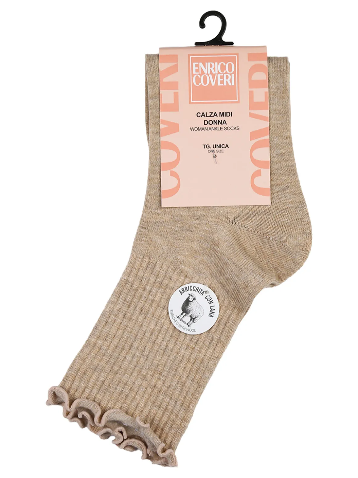 Enrico Coveri Calze midi donna misto lana - cammello