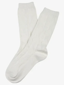 Enrico Coveri Calze midi donna invernali a trama intrecciata - bianco