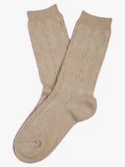 Enrico Coveri Calze midi donna invernali a trama intrecciata - beige