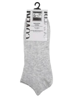 Enrico Coveri Calze sneakers da donna in cotone mercerizzato - grigio