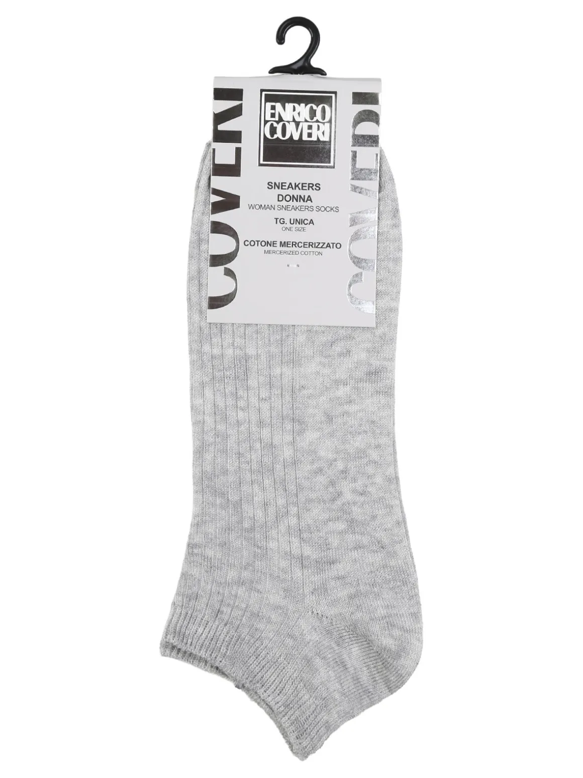Enrico Coveri Calze sneakers da donna in cotone mercerizzato - grigio