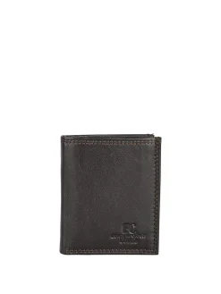 Enrico Coveri Contemporary Mini portafoglio verticale in pelle da uomo - moro