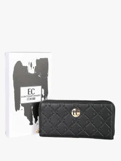 Enrico Coveri Contemporary Portafoglio donna in ecopelle con zip - sabbia
