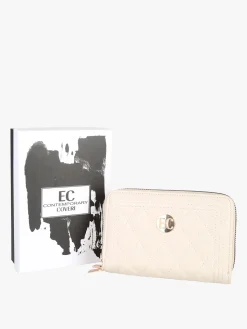 Enrico Coveri Contemporary Portafoglio donna trapuntato con doppia tasca - naturale