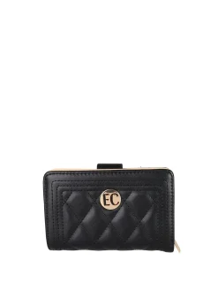 Enrico Coveri Contemporary Portafoglio trapuntato da donna con logo - nero