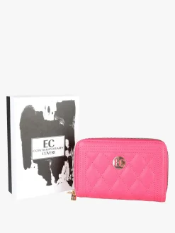 Enrico Coveri Contemporary Portafoglio donna trapuntato con doppia tasca - fucsia