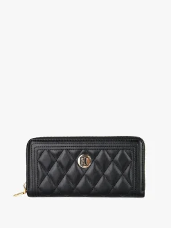 Enrico Coveri Contemporary Portafoglio trapuntato da donna con logo - nero