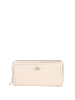 Enrico Coveri Contemporary Portafoglio donna in ecopelle con zip - sabbia