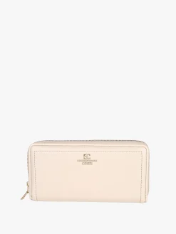 Enrico Coveri Contemporary Portafoglio donna in ecopelle con zip - sabbia