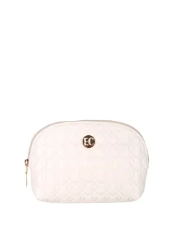 Enrico Coveri Contemporary Pochette donna in ecopelle con zip - panna