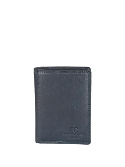 Enrico Coveri Contemporary Portafoglio verticale in pelle da uomo - blu scuro
