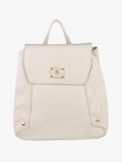 Enrico Coveri Contemporary Zaino donna in ecopelle con patta - panna