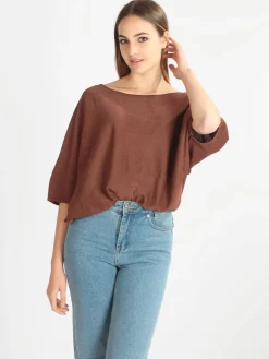 Enrico Coveri Maglia donna in lurex con manica a pipistrello