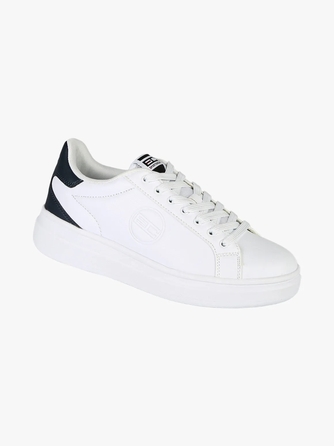 Enrico Coveri Sneakers stringate da uomo con suola alta - bianco
