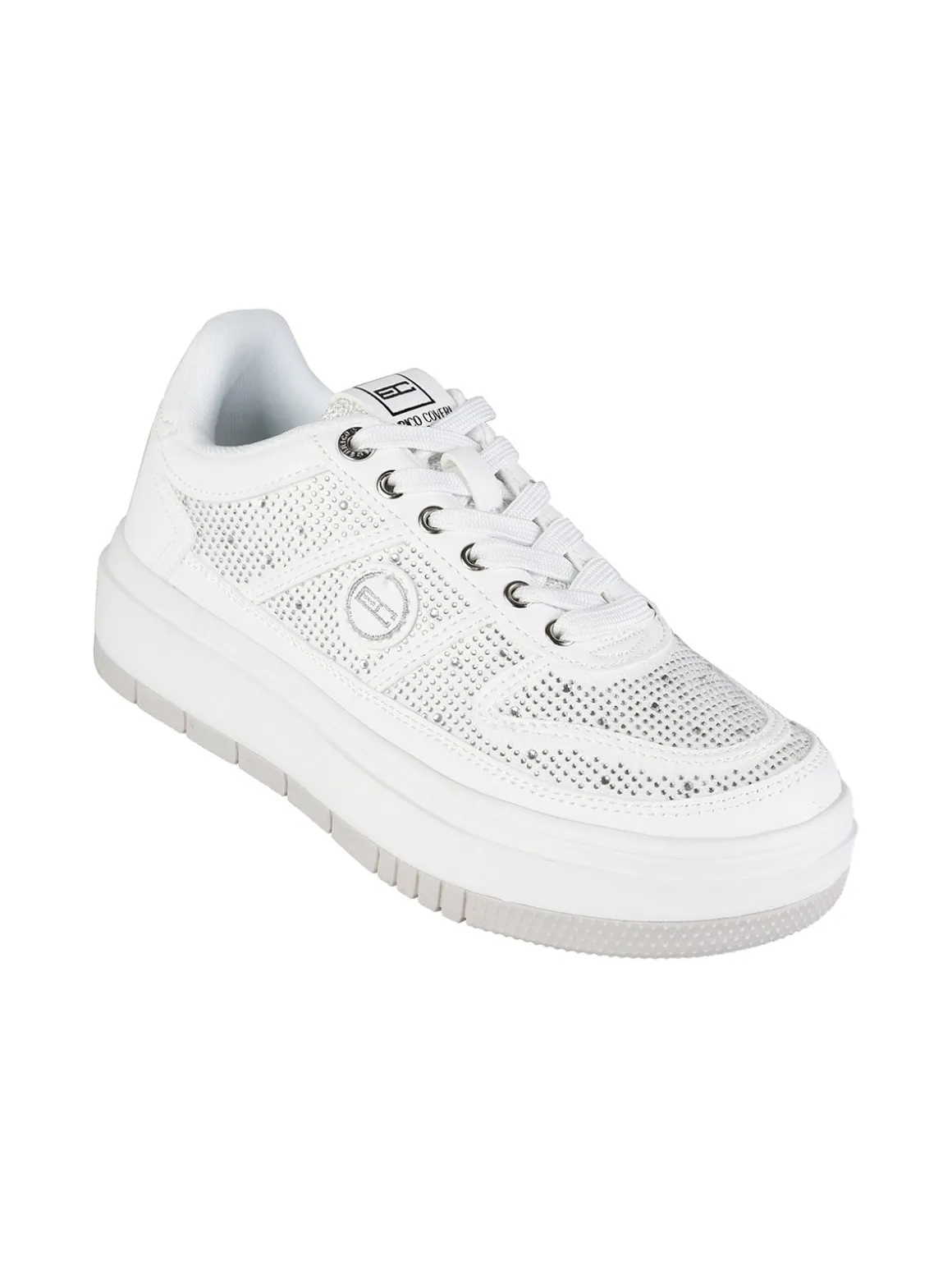 Enrico Coveri Sportswear Sneakers donna con platform e strass