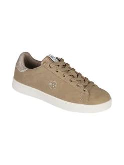 Enrico Coveri Sportswear Sneakers donna effetto nabuk con dettagli glitter - taupe