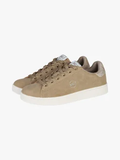 Enrico Coveri Sportswear Sneakers donna effetto nabuk con dettagli glitter - taupe
