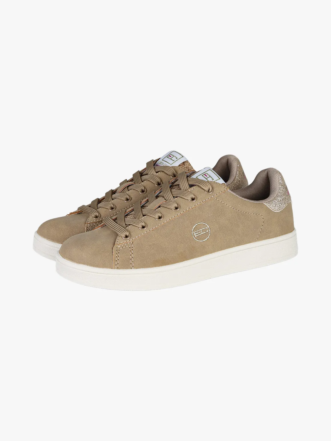 Enrico Coveri Sportswear Sneakers donna effetto nabuk con dettagli glitter - taupe