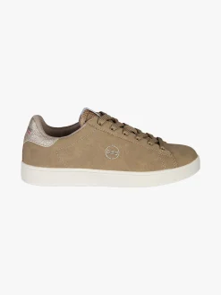 Enrico Coveri Sportswear Sneakers donna effetto nabuk con dettagli glitter - taupe