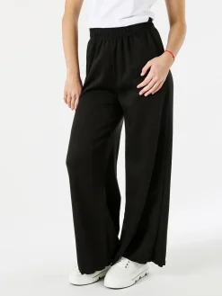 Essenziale Milano Pantaloni donna a palazzo in felpa - nero