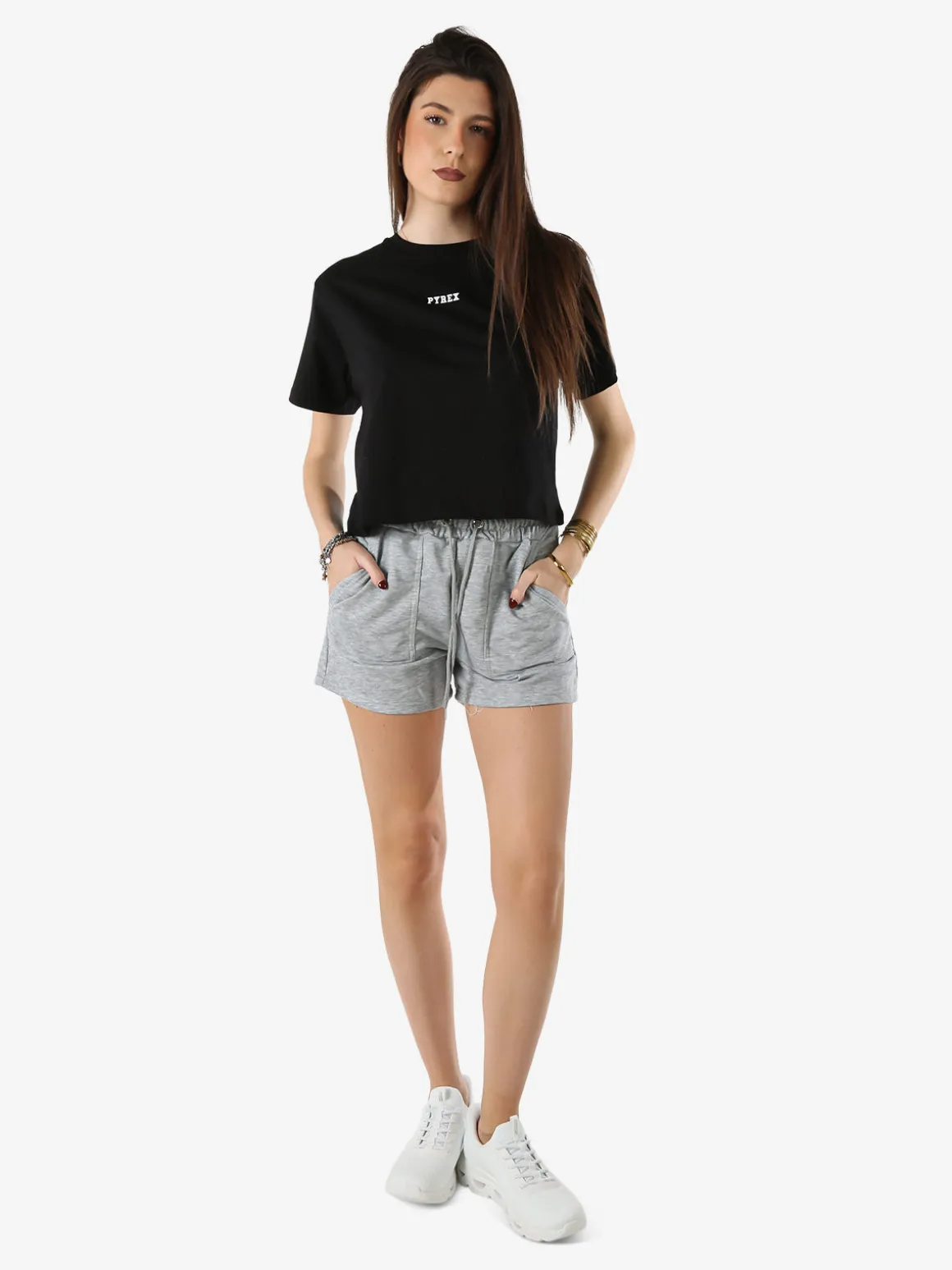Essenziale Milano Shorts donna sportivi con coulisse - grigio