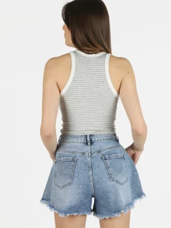 Essenziale Milano Top cropped donna a righe