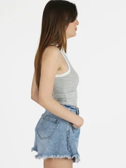 Essenziale Milano Top cropped donna a righe