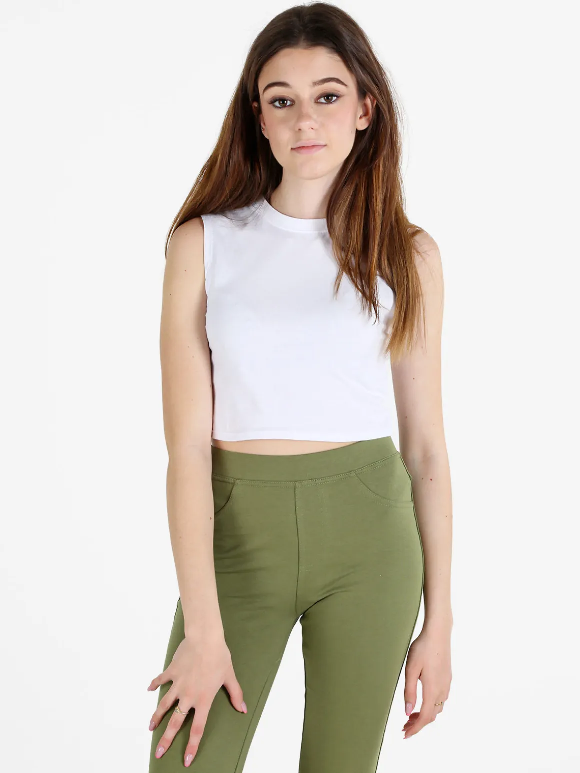 Essenziale Milano Top cropped donna in cotone