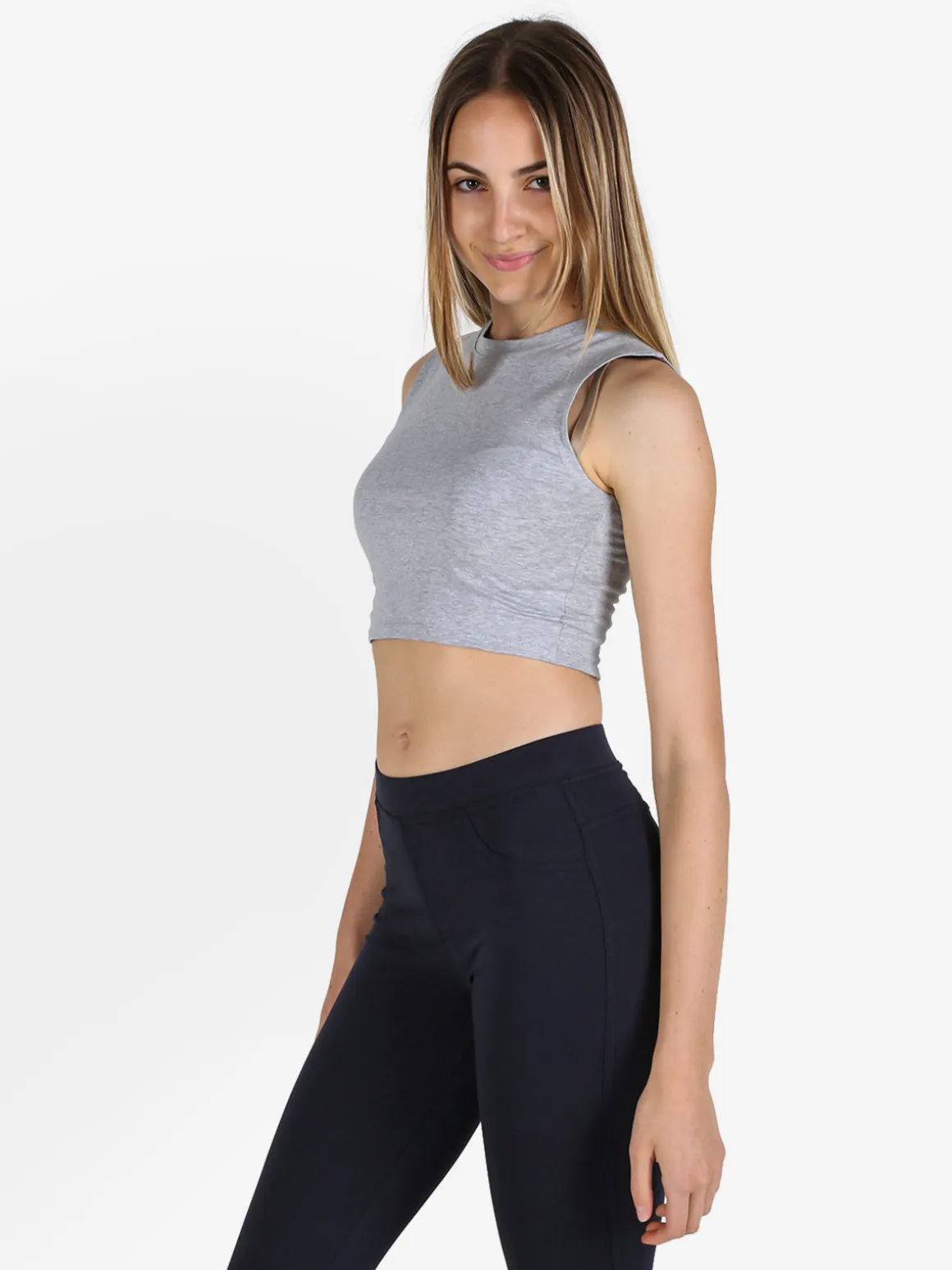 Essenziale Milano Top cropped donna in cotone