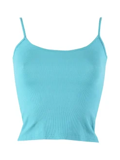 Essenziale Milano Top donna a costine con spalline sottili