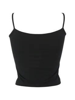 Essenziale Milano Top donna a costine con spalline sottili