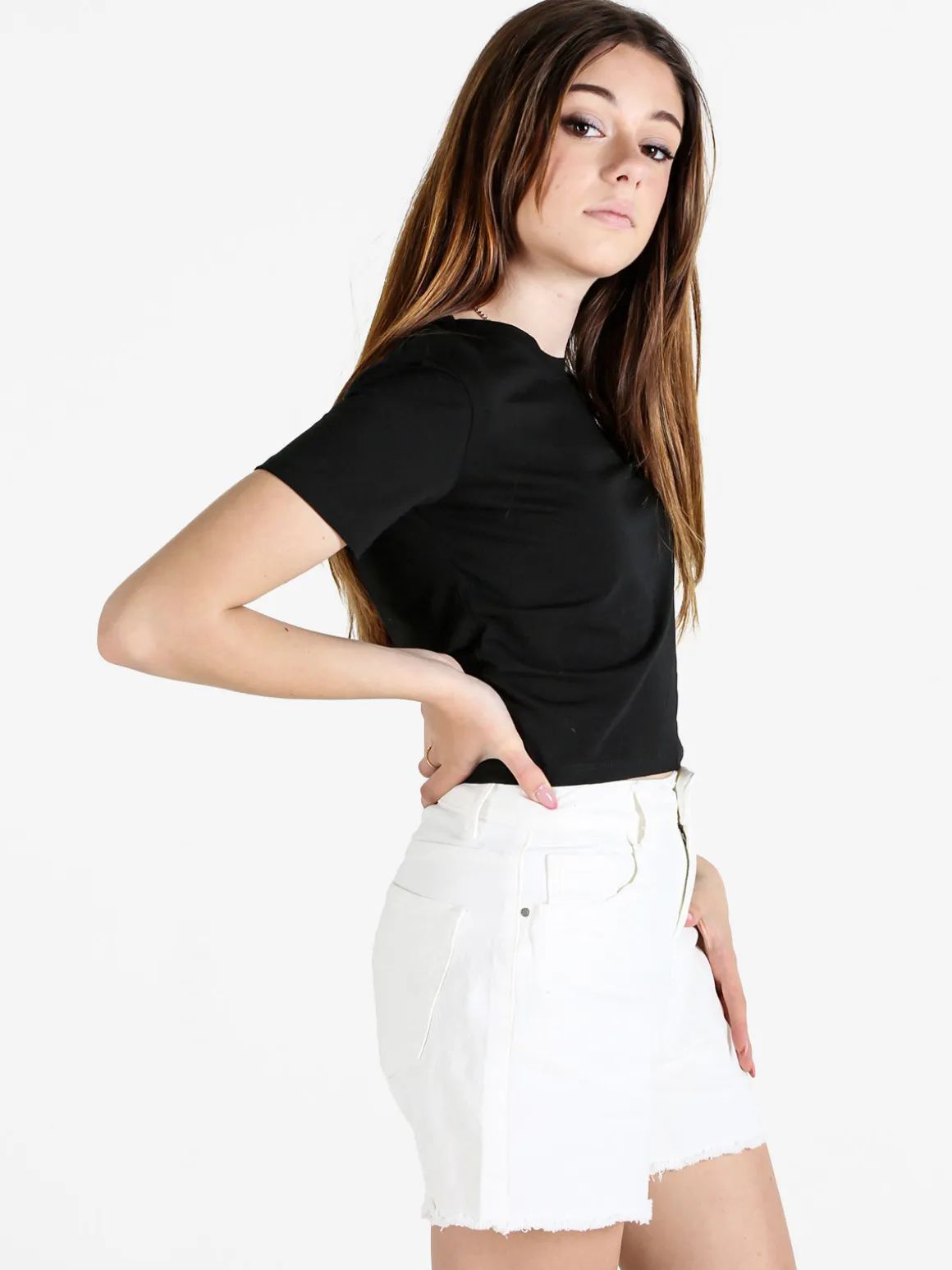 Essenziale Milano T-shirt crop da donna in cotone
