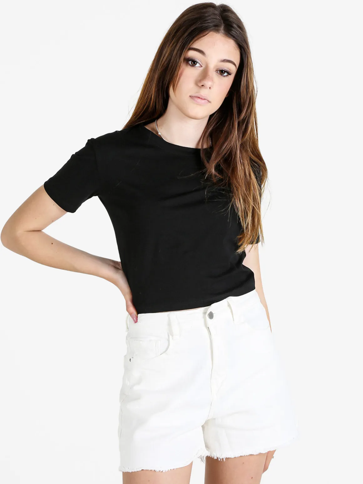 Essenziale Milano T-shirt crop da donna in cotone