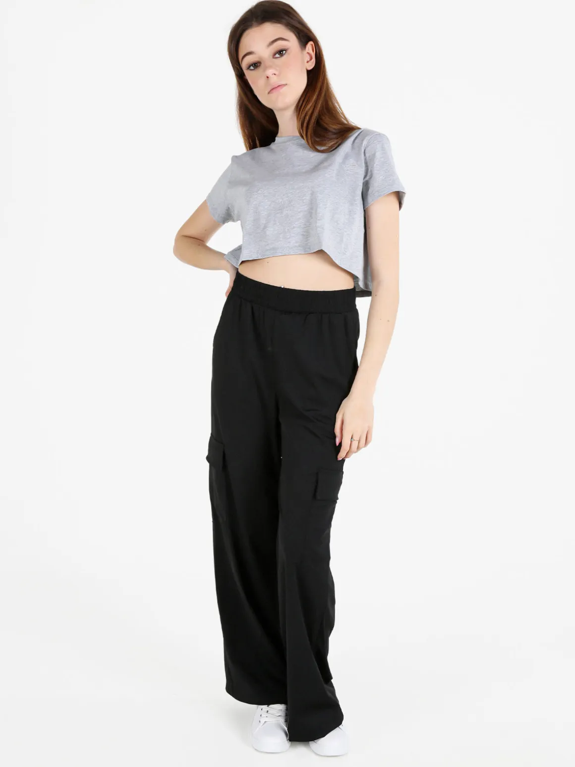 Essenziale Milano T-shirt crop da donna in cotone