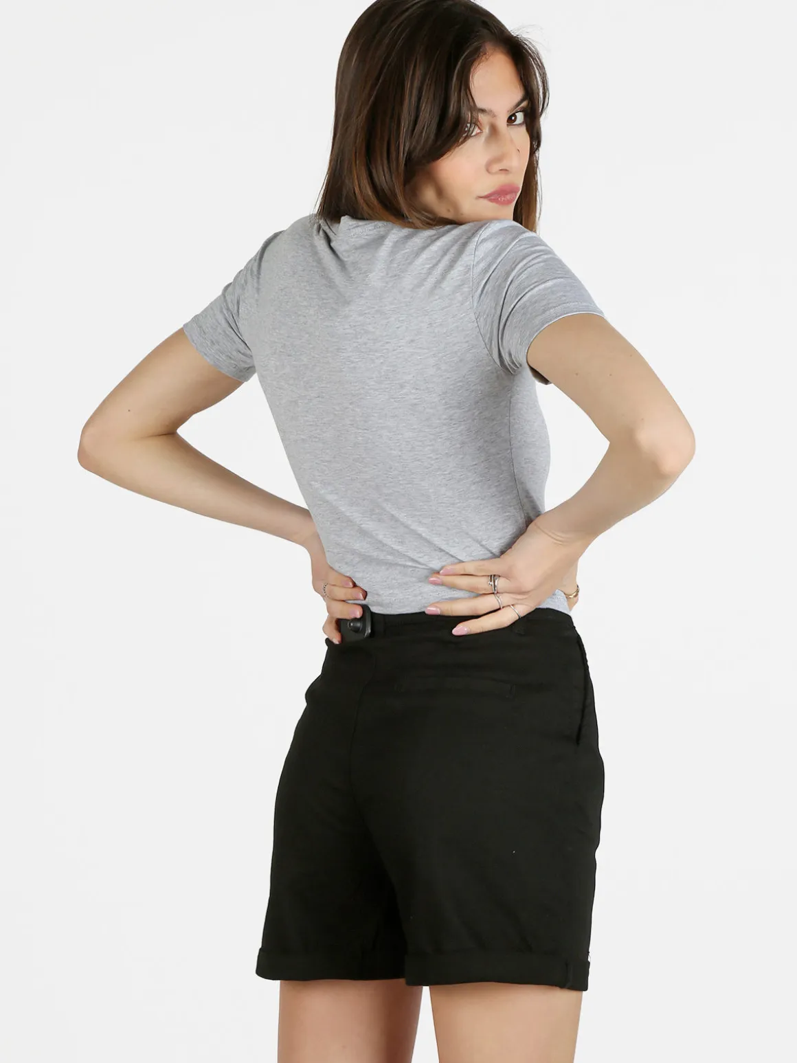 Essenziale Milano T-shirt cropped da donna girocollo