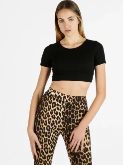 Essenziale Milano T-shirt cropped donna a costine