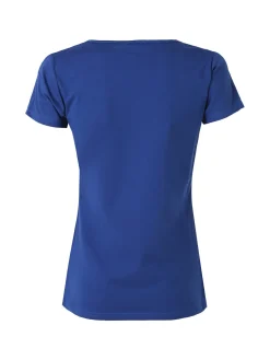 Essenziale Milano T-shirt da donna in cotone con scollo quadrato - bluette
