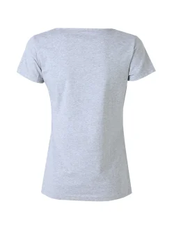 Essenziale Milano T-shirt da donna in cotone con scollo quadrato - grigio