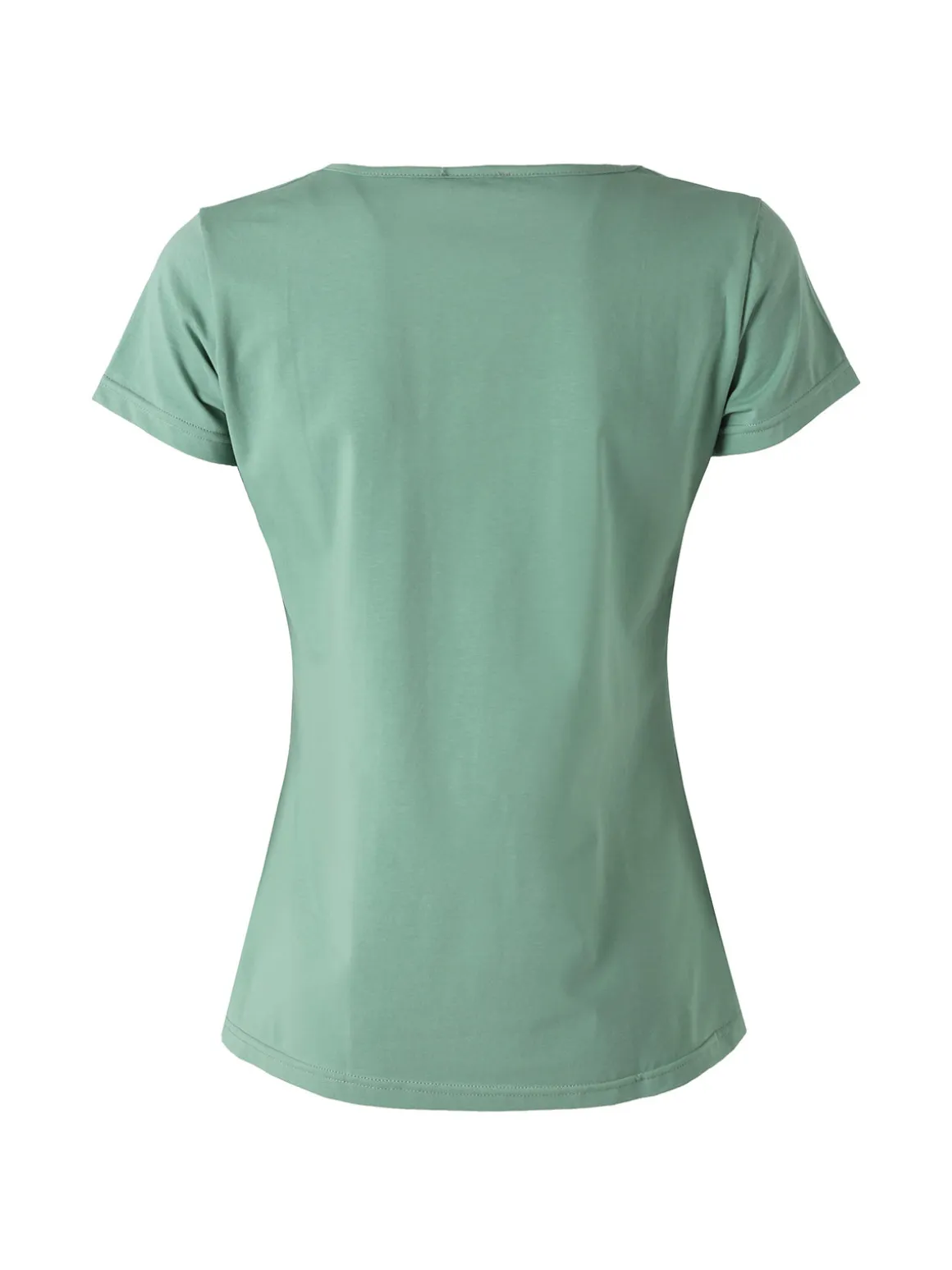 Essenziale Milano T-shirt da donna in cotone con scollo quadrato - verde chiaro