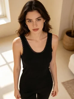Esse Speroni Canotta donna in cotone modal con pizzo