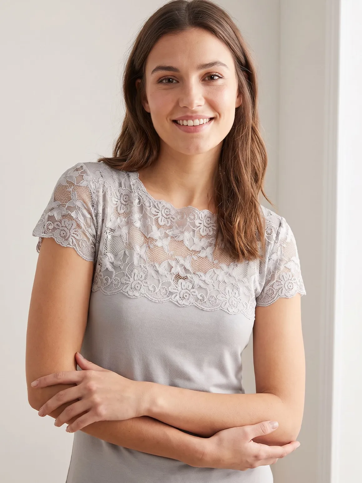 Esse Speroni Maglia manica corta donna con pizzo