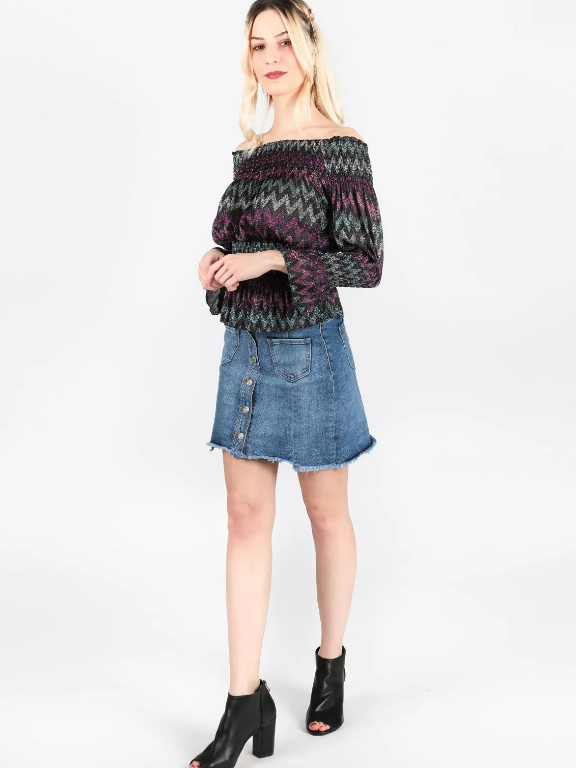 Farfallina Gonna di jeans con bottoni