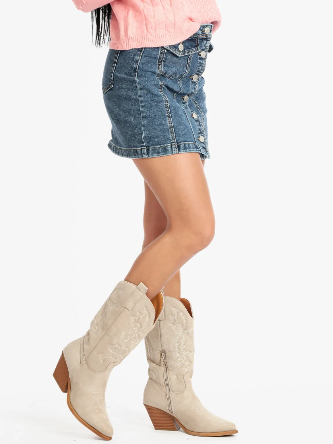 Farfallina Gonna in jeans con bottoni