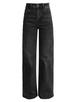 Farfallina Jeans donna a vita alta con finale a zampa - nero