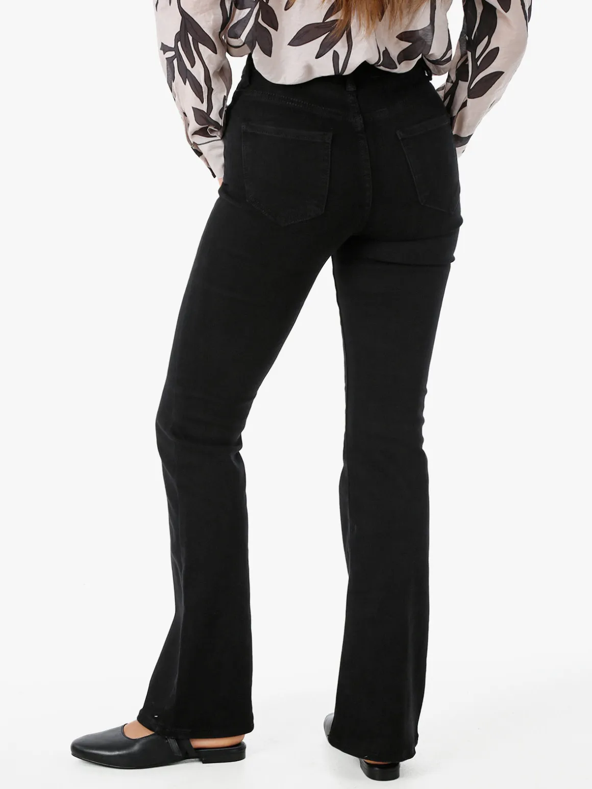 Farfallina Jeans donna flare a vita alta - nero