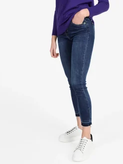 Farfallina Jeans donna slim fit con finale in taglio laser