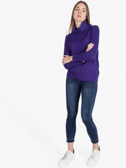 Farfallina Jeans donna slim fit con finale in taglio laser