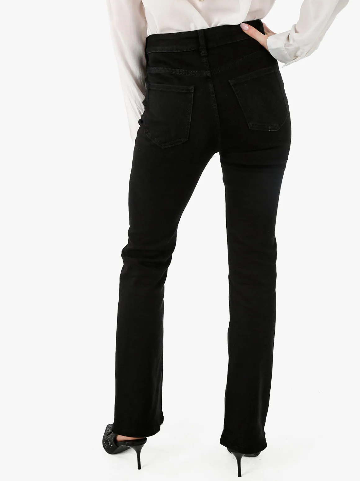 Farfallina Pantaloni donna jeans a zampa - nero