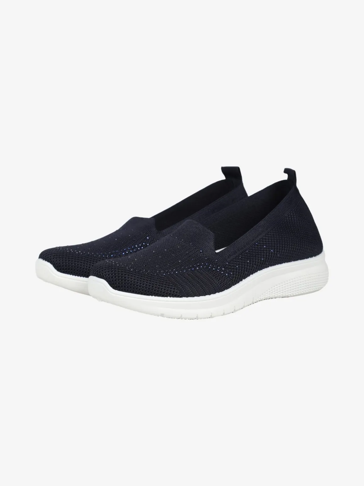 Fashion Sneakers donna slip on con strass e zeppa