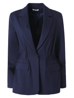 Fast Fashion Completo elegante da donna con blazer e pantaloni con finale a zampa - blu